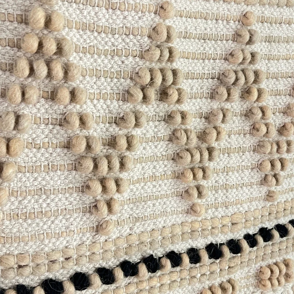 Retro Woven Wall Hanging‎ Home Decor Large Textured Fringe Cream Boho Tribal